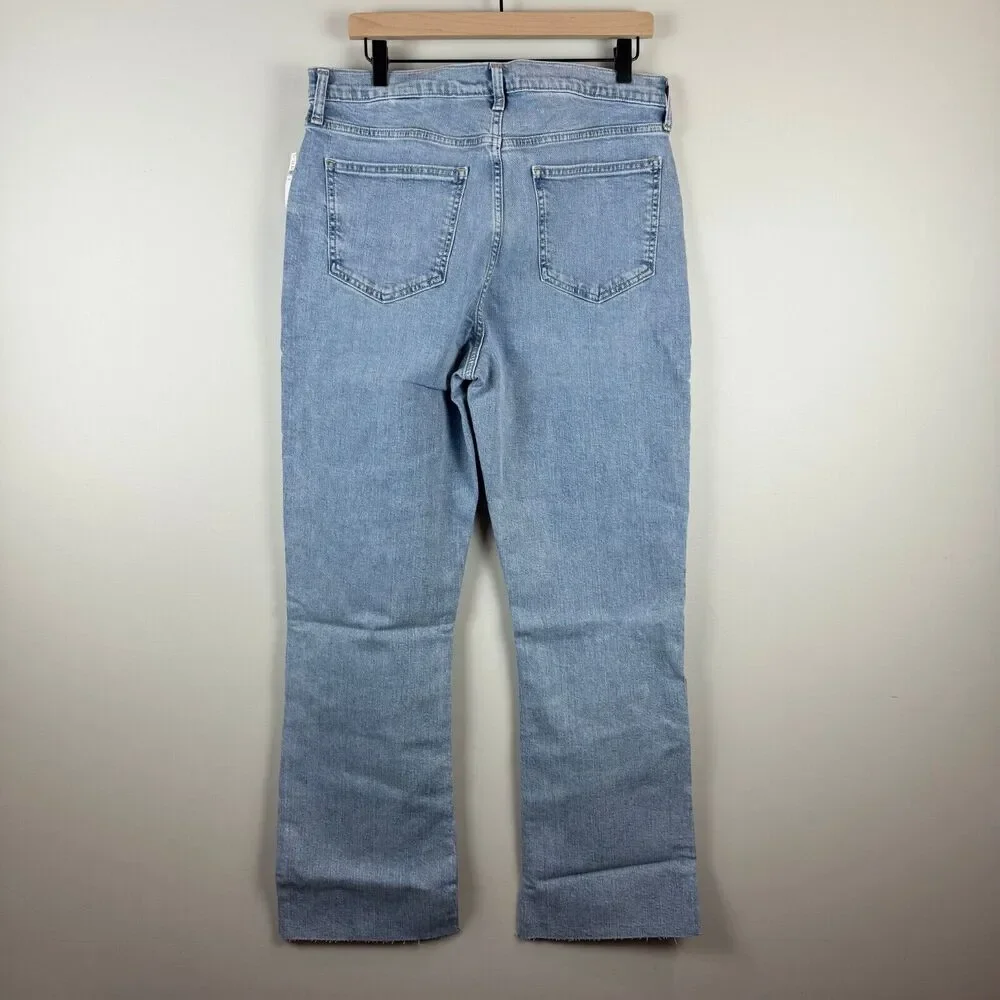 Gap Jeans Women 32 14 Tall Blue Denim Light Wash Kick Fit High-Rise Straight NWT